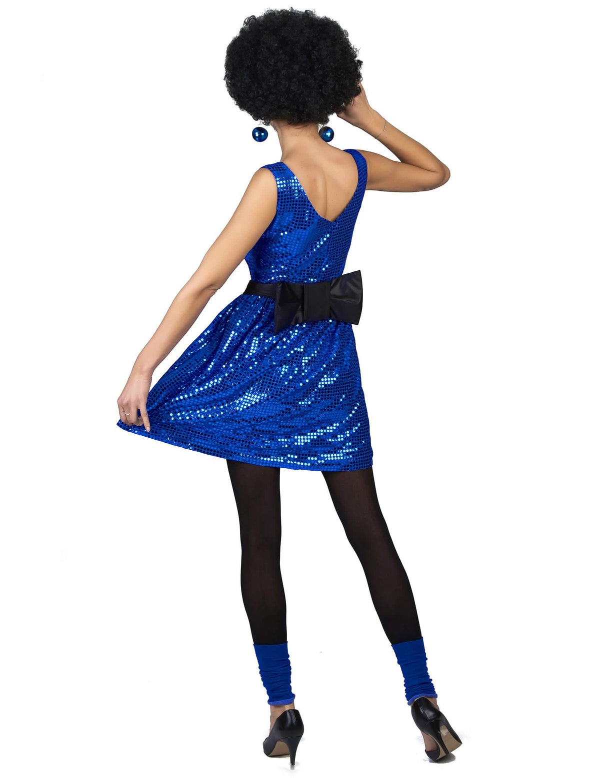 Rückansicht des Disco-Kostüms Kleid für Damen