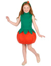 Déguisement robe fraise pour fille rouge et verte avec serre-tête