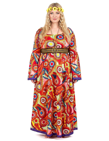 Déguisement robe hippie grande taille femme