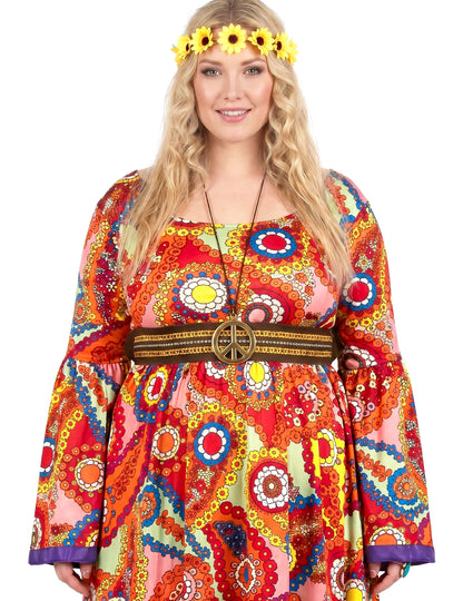 Déguisement robe hippie grande taille femme