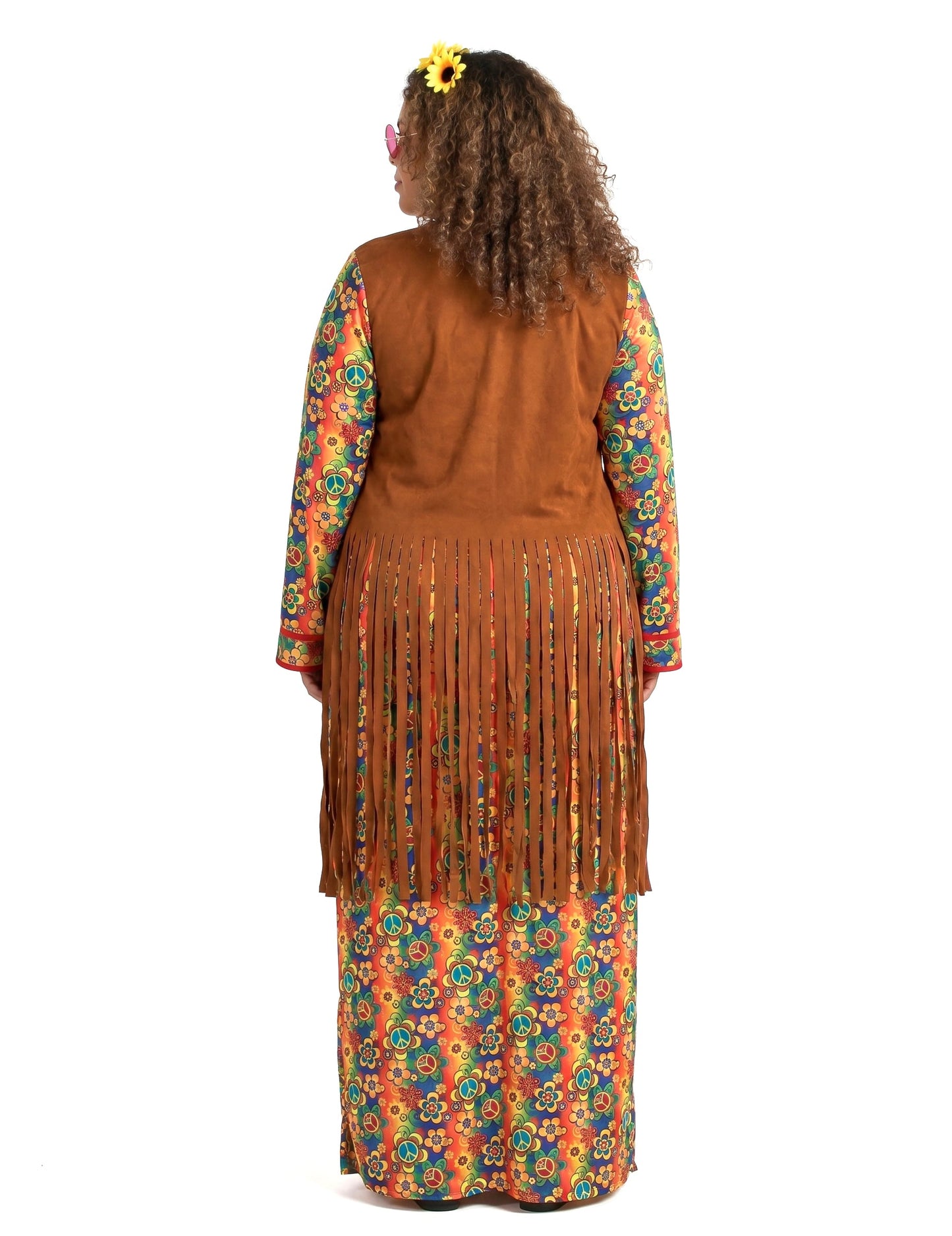 Langes Hippie-Kleid mit Fransen Plus Size für Damen