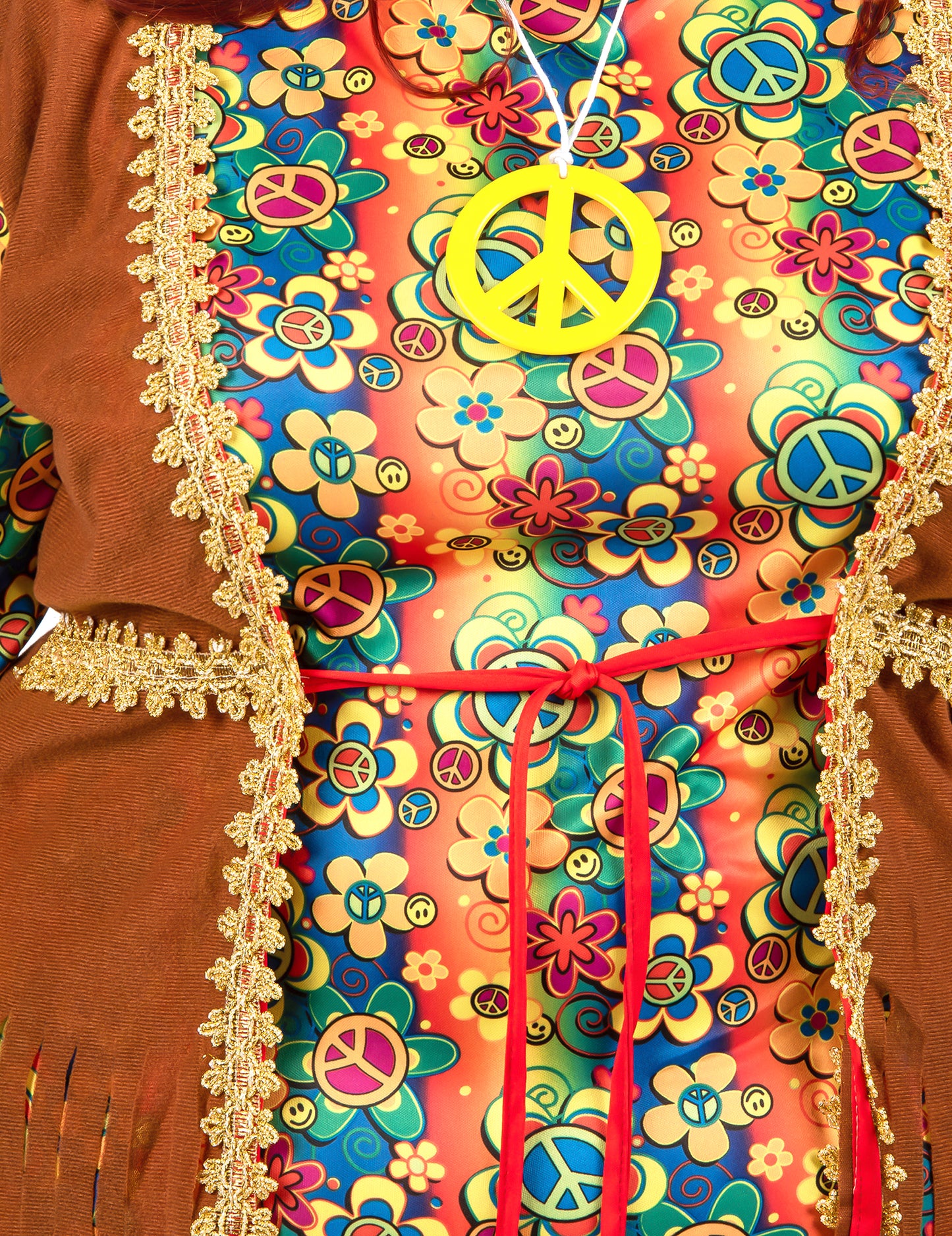 Langes Hippie-Kleid mit Fransen Plus Size für Damen