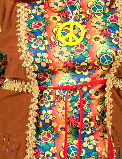 Langes Hippie-Kleid mit Fransen Plus Size für Damen