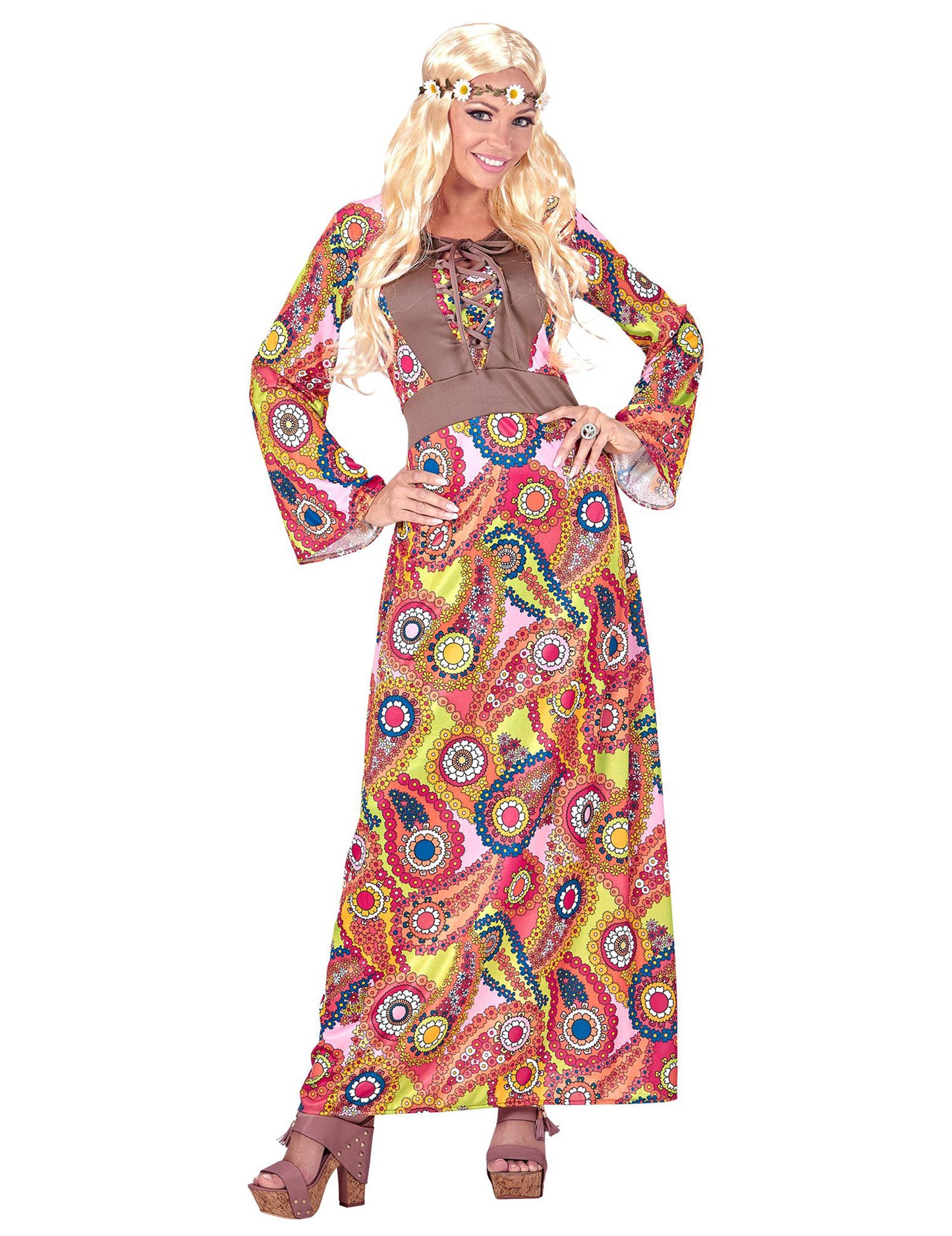 Langes Hippie-Kostüm für Damen