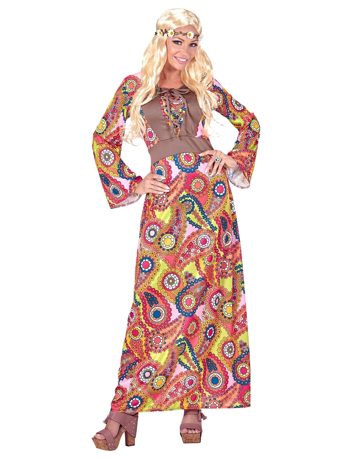 Langes Hippie-Kostüm für Damen