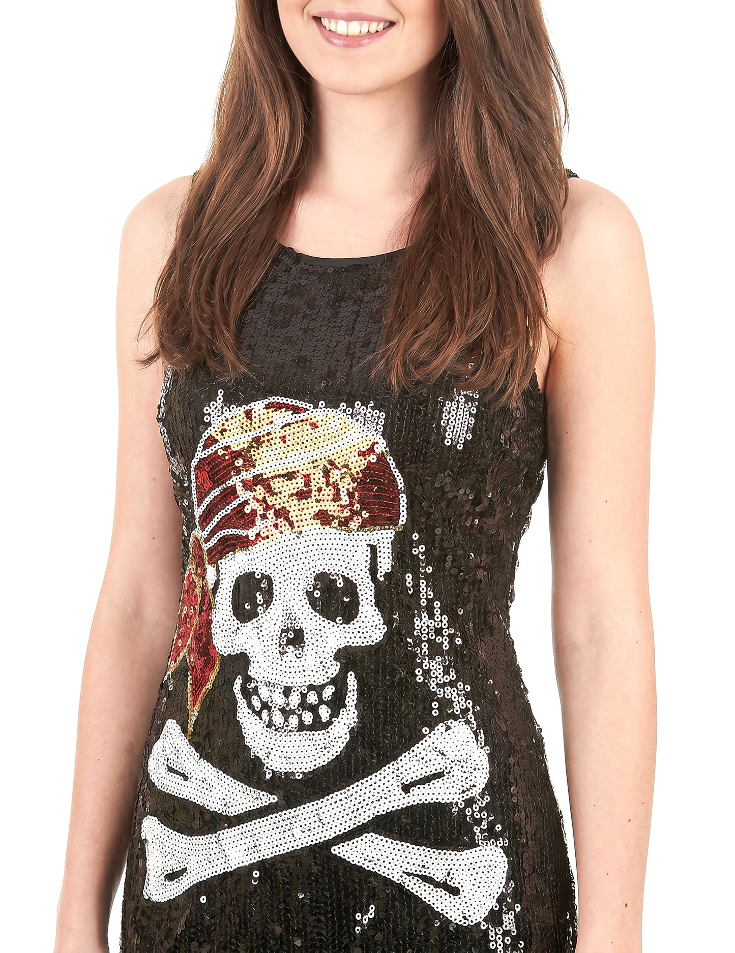 Déguisement Robe sequins tête de mort