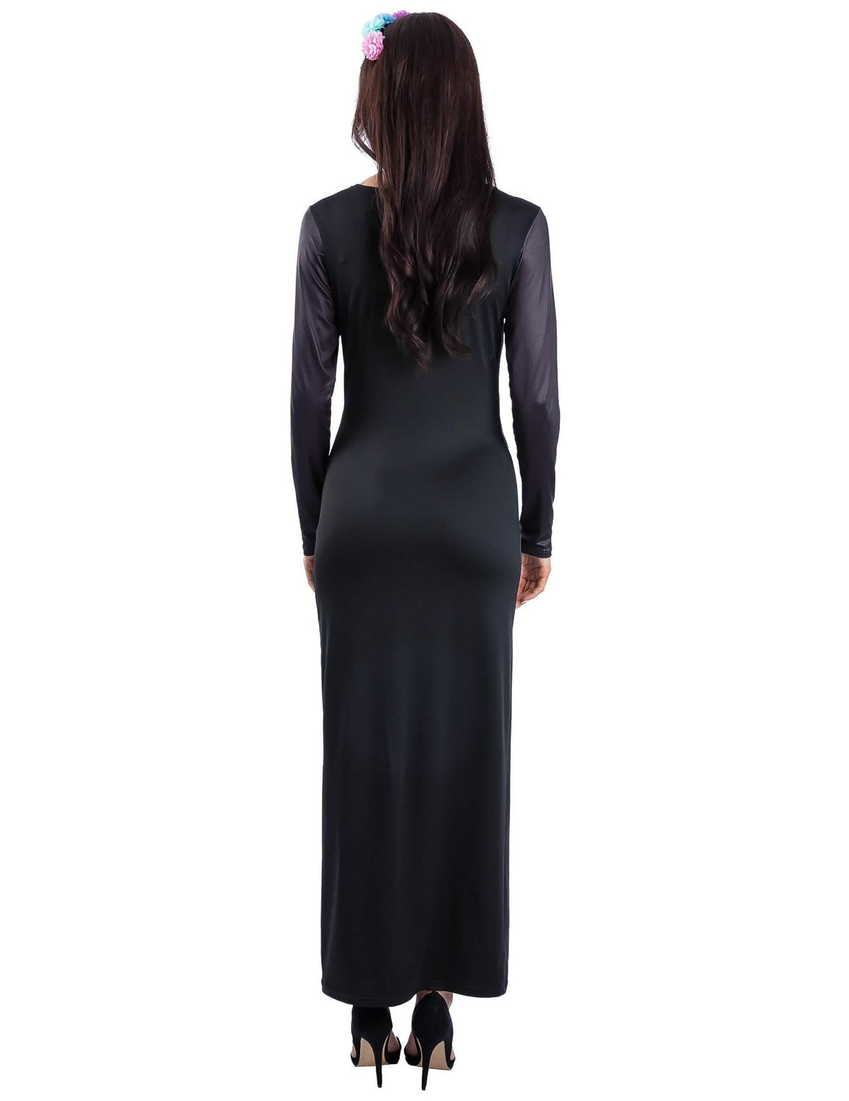Buntes Skelett-KostÃ¼m fÃ¼r Damen langes Kleid