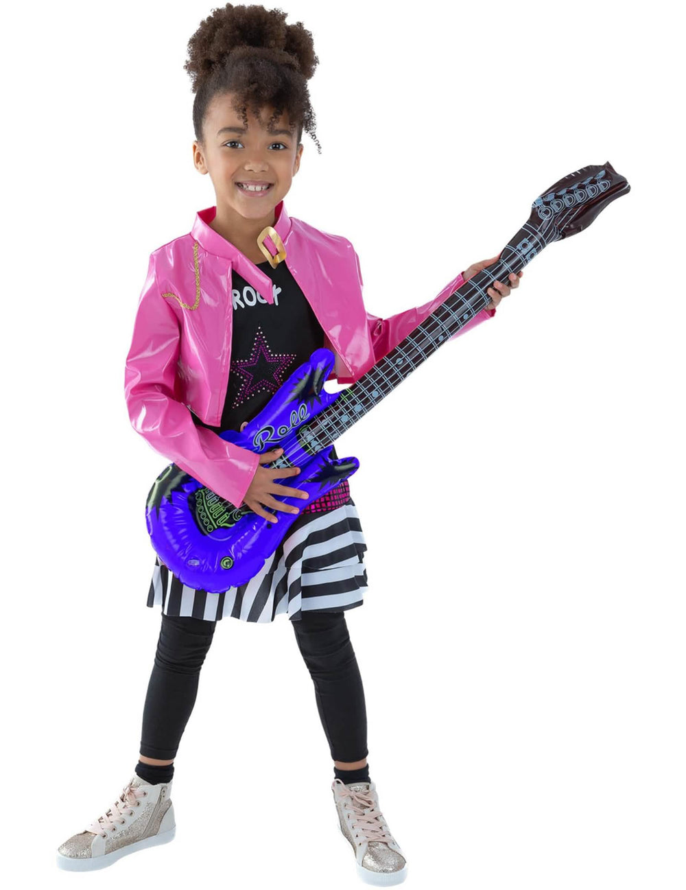 Huckepack-Gitarre des Rock'n'Roll-Star-Kostüms für Mädchen