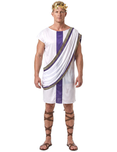 Elegantes Römerkostüm für Herren violett-goldfarben-weiss