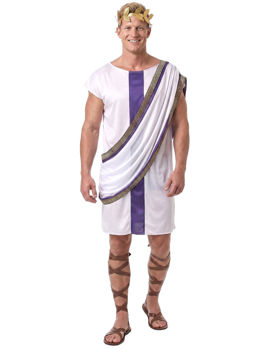 Elegantes Römerkostüm für Herren violett-goldfarben-weiss