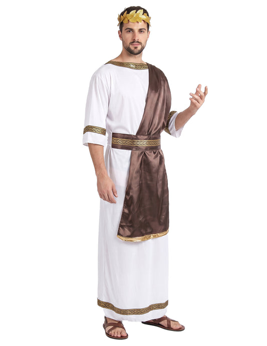 Römisches-Adelskostüm für Herren braun-weiss-goldfarben