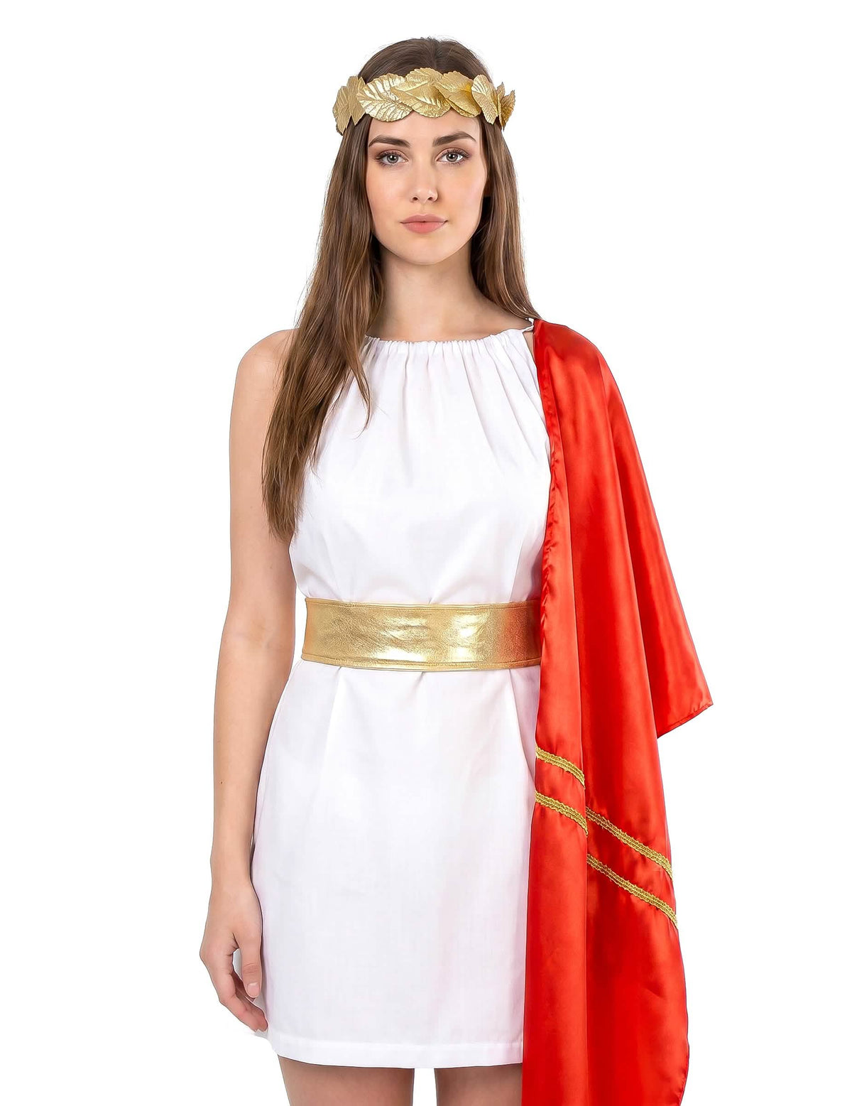 Römerin Kostüm für Damen rot-weiß-gold