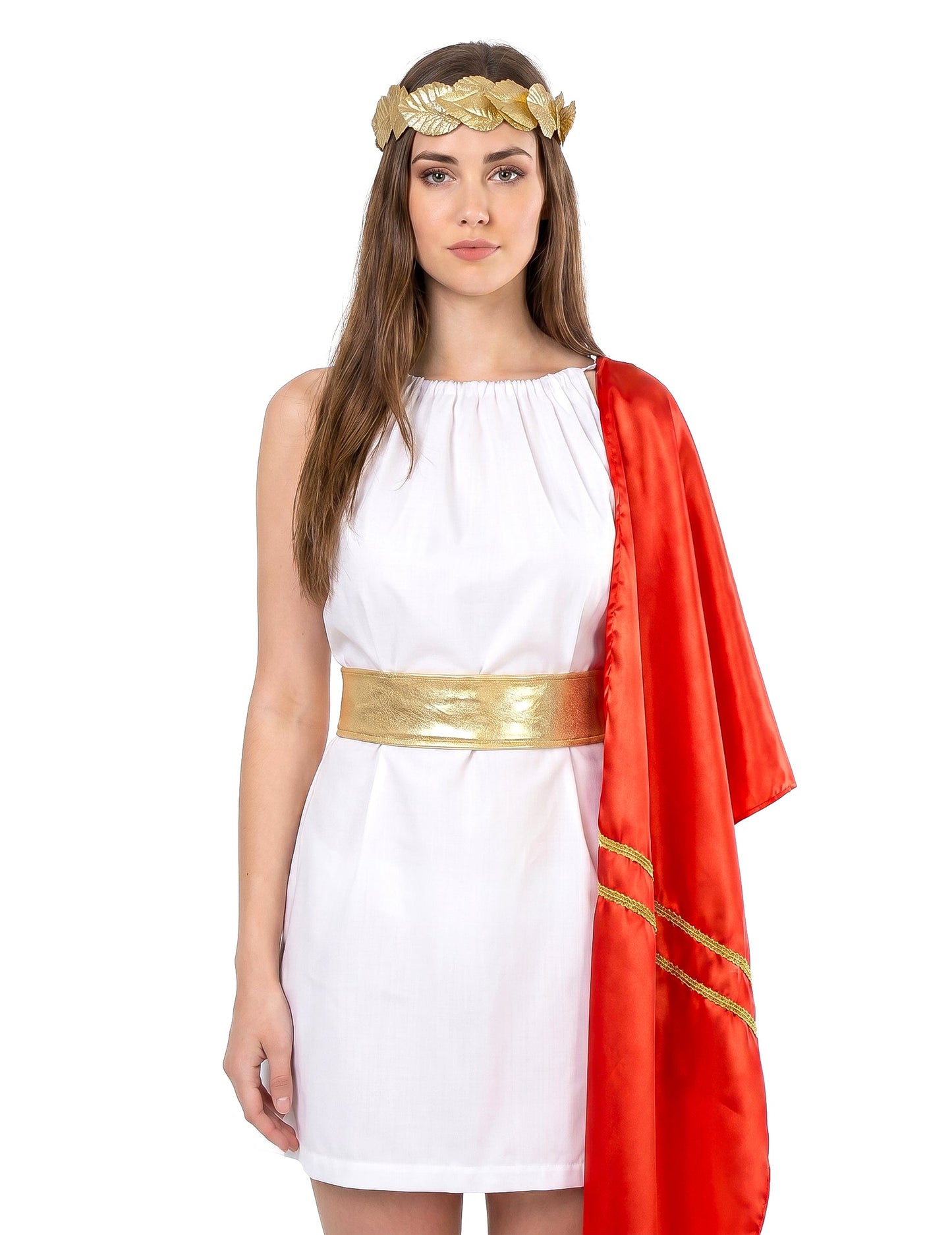 Römerin Kostüm für Damen rot-weiß-gold