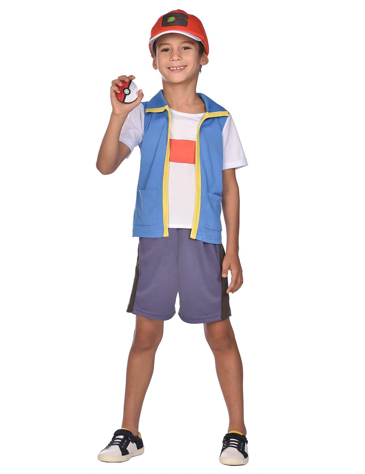 Vue de face avec Pokéball du déguisement de Sacha Pokémon™