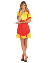 Déguisement serveuse diner US pour femme jaune et rouge