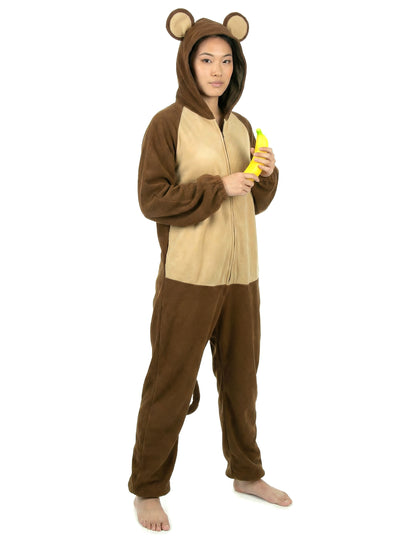 Affen-Kostüm für Damen Overall braun-beige