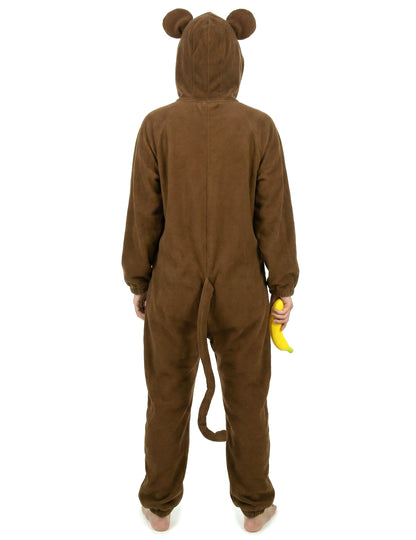 Affen-Kostüm für Damen Overall braun-beige