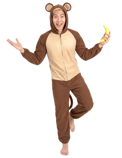 Affen-Kostüm für Herren Overall braun-beige
