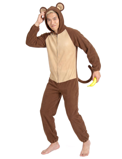 Affen-Kostüm für Herren Overall braun-beige