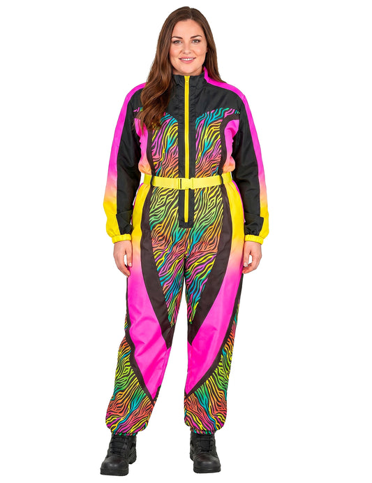 Déguisement skieur zèbre multicolore grande taille adulte