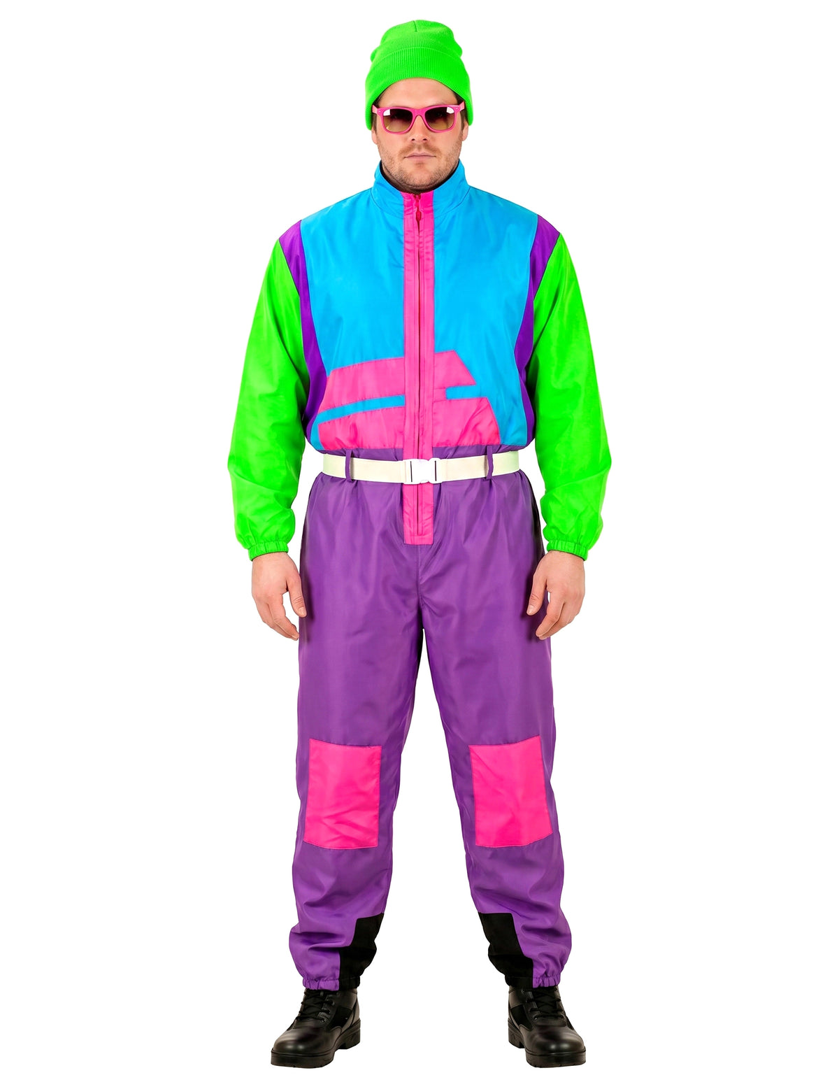 Kostüm fluoreszierender Snowboarder Plus Size Herren