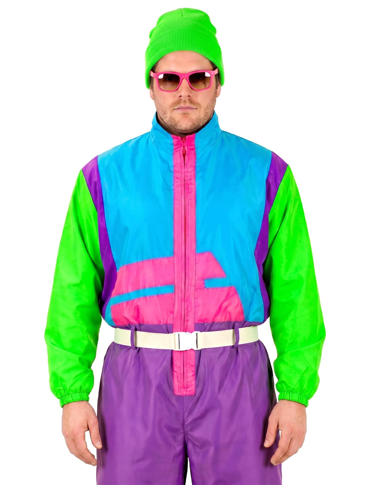 Kostüm fluoreszierender Snowboarder Plus Size Herren