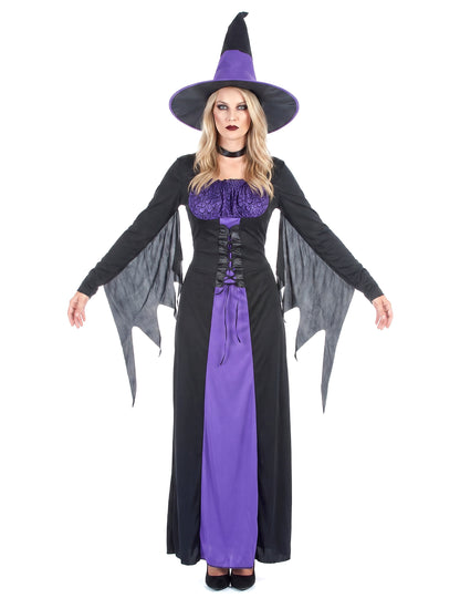 Damen-Hexenkostüm schwarz-violett