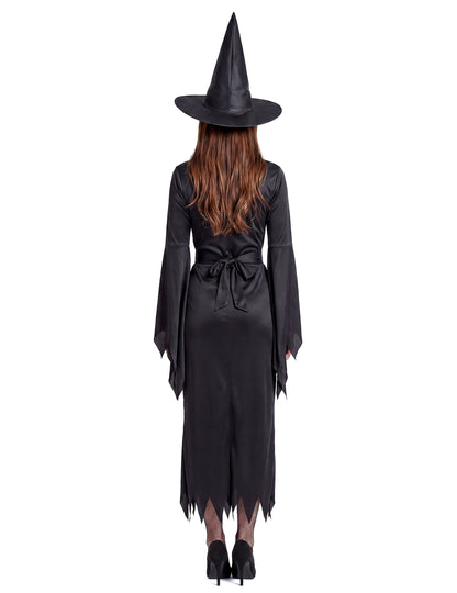 Hexen-Damenkostüm für Halloween schwarz