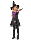 Déguisement de sorcière pour fille violet et noir avec chapeau