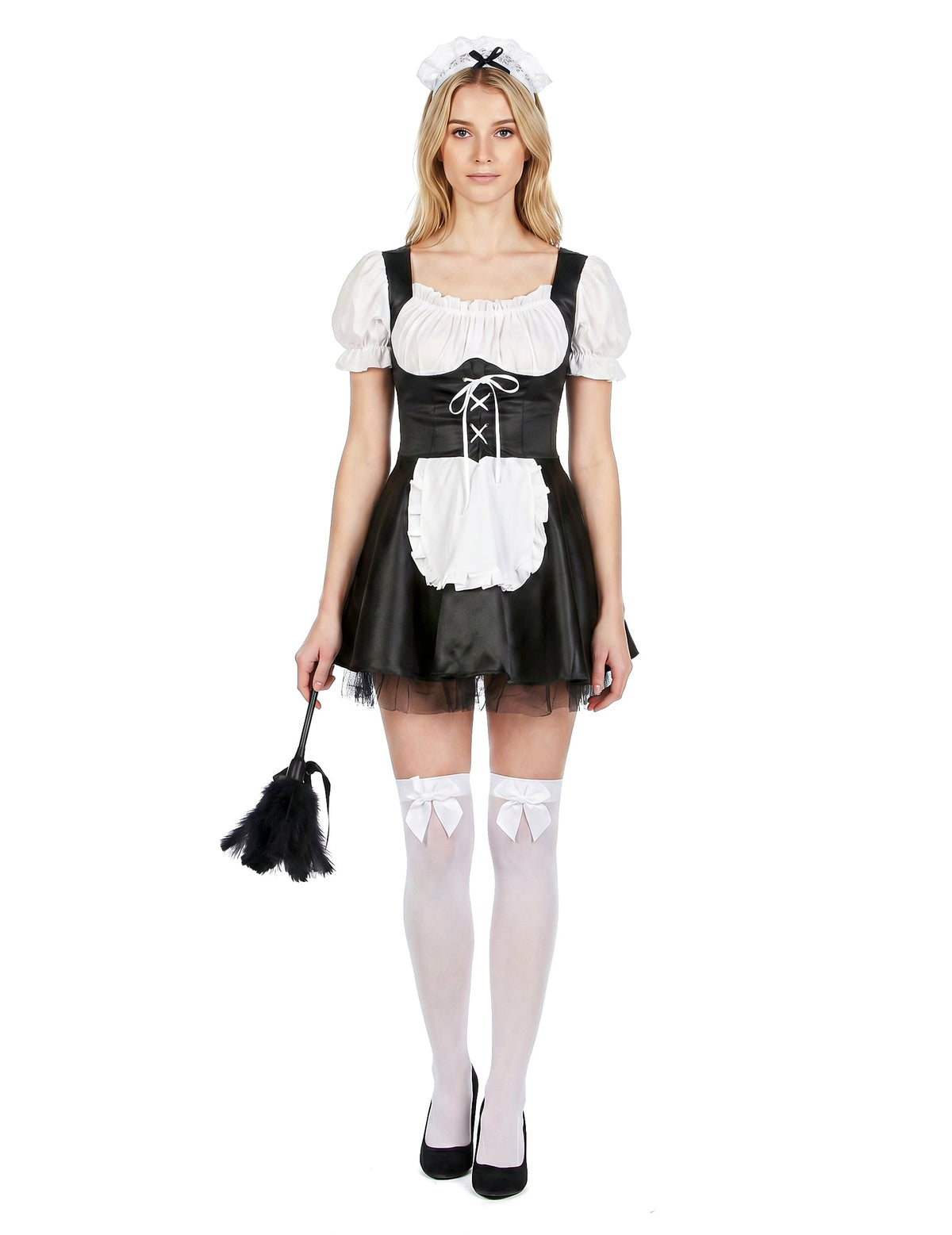 Heisses Zimmermädchen Kostüm für Damen schwarz-weiss