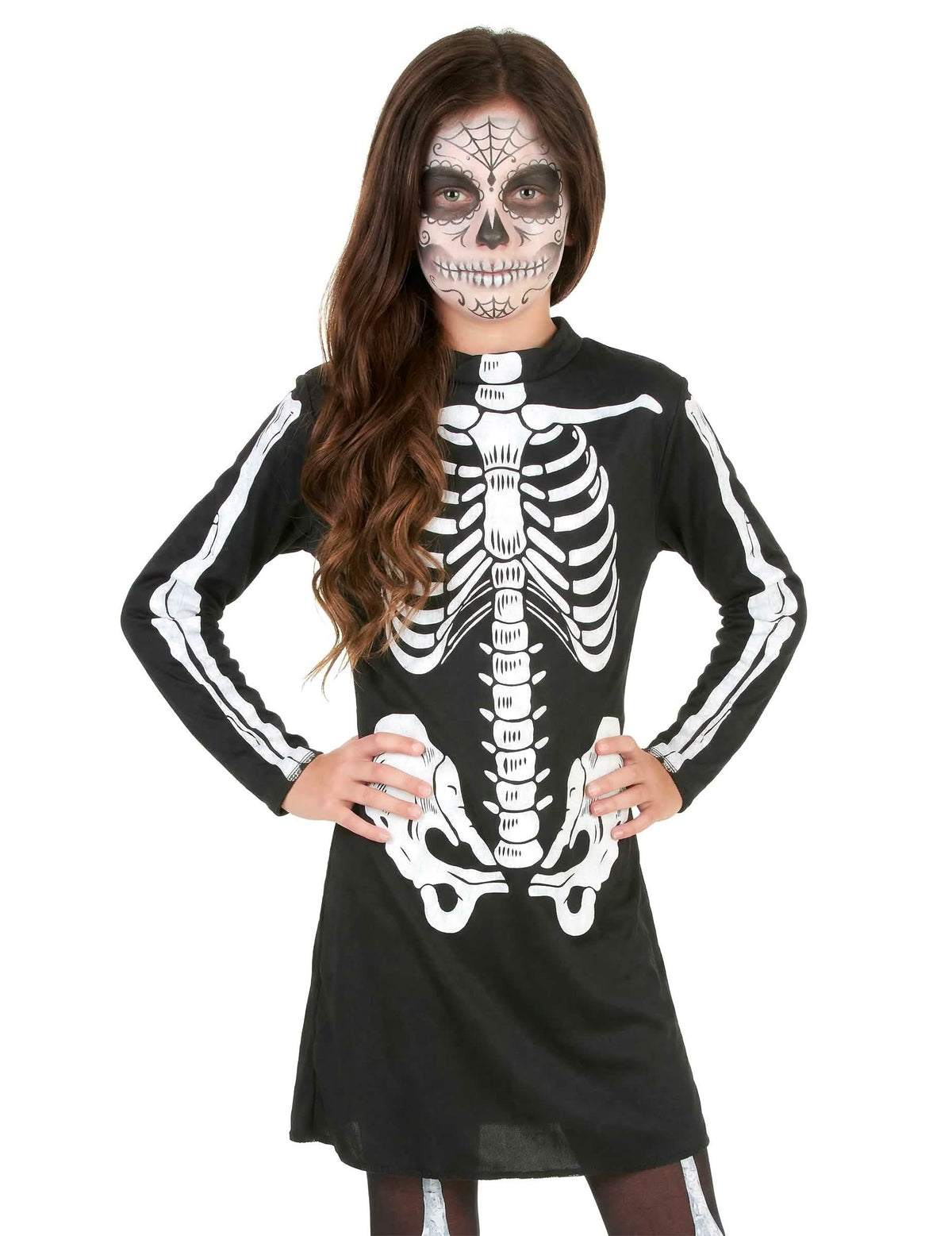 Büstenansicht des Halloween-Skelettkostüms