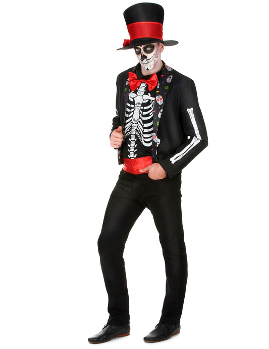 Skelett Kostüm für Herren Dia de los Muertos