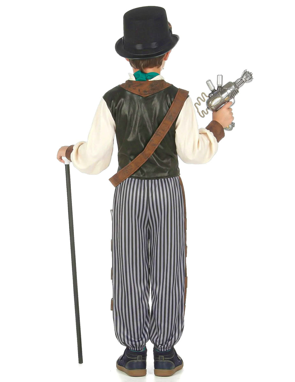 Rückansicht des Steampunk-Dandy-Kostüms für Kinder