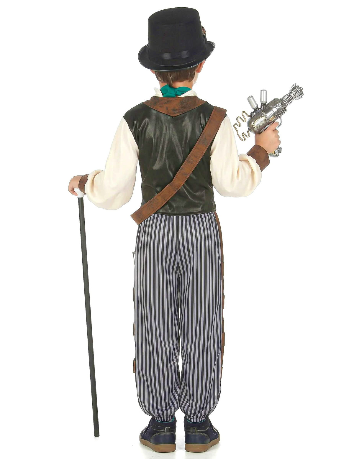 Rückansicht des Steampunk-Dandy-Kostüms für Kinder