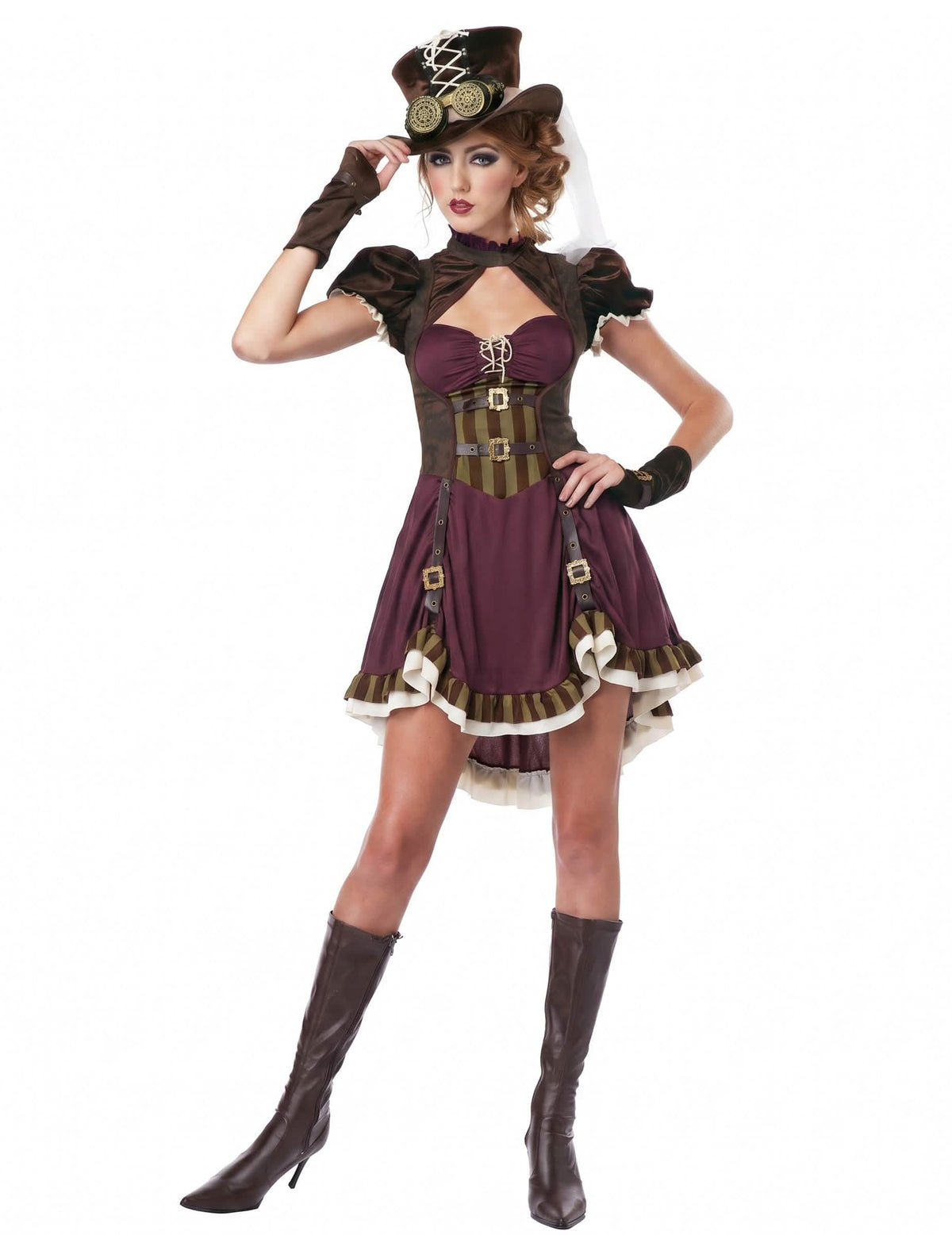 Steampunk Damenkostüm bordeaux