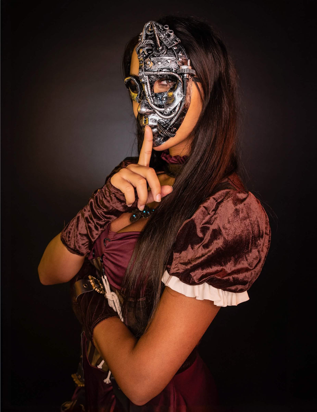 Steampunk Damenkostüm bordeaux