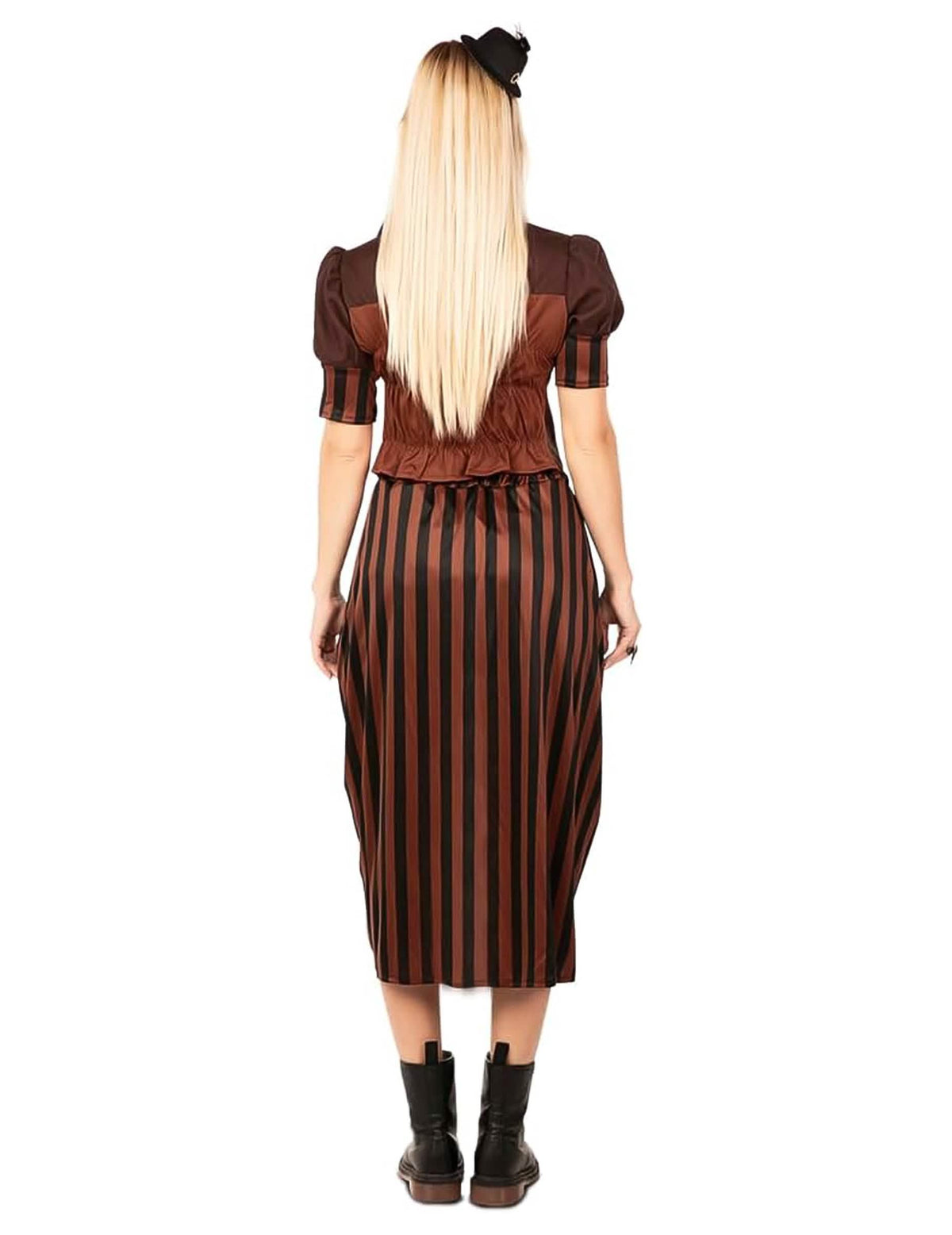 Rückansicht des Steampunk-Kostüms für Damen