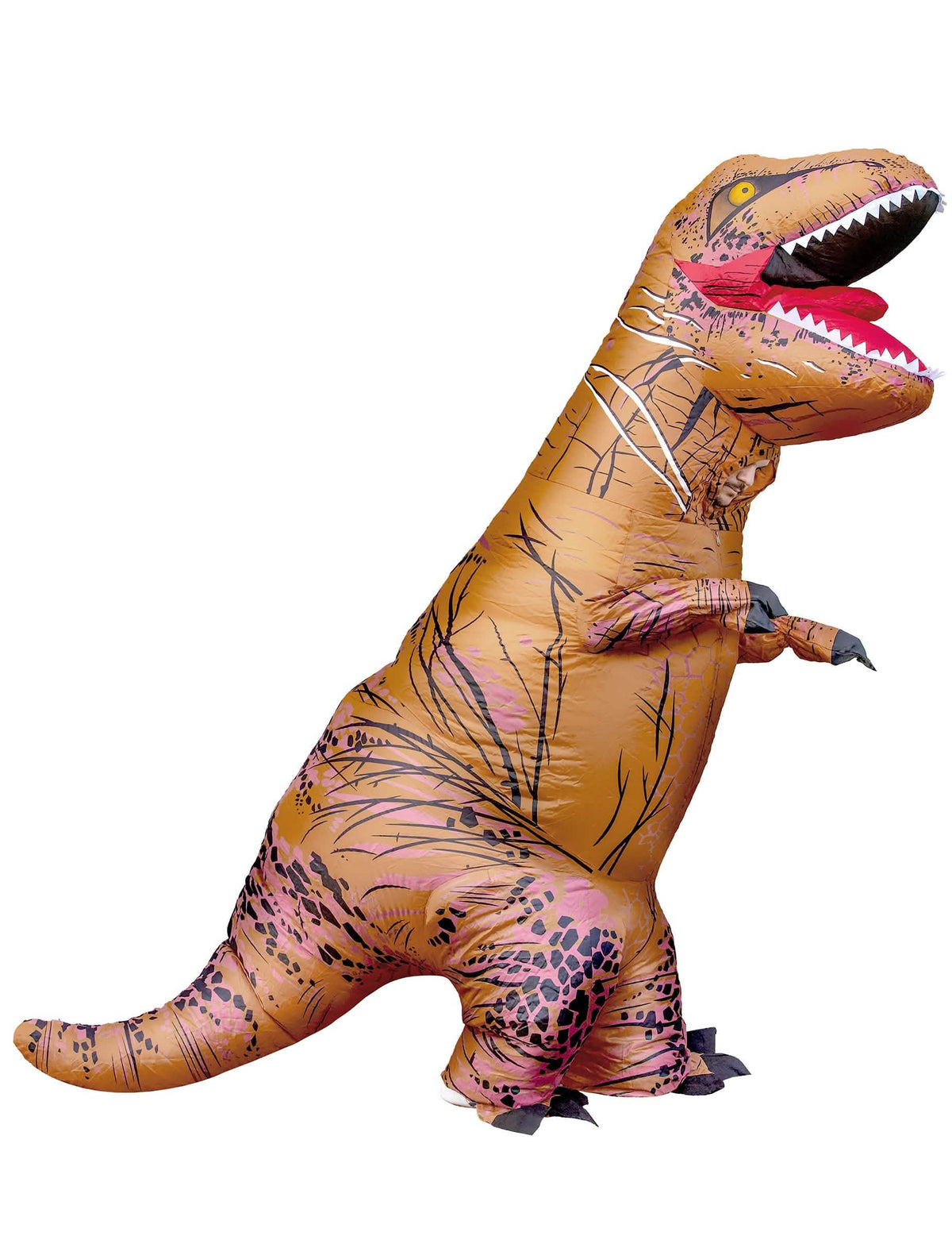 Déguisement de T-rex gonflable pour adulte marron