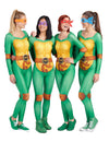 Ninja Turtles-Kostüm mit 4 Masken Damen