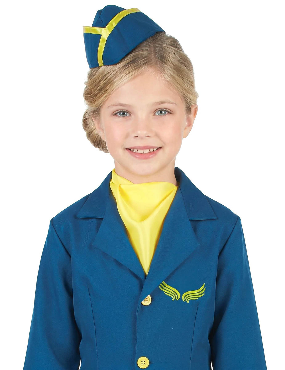 Gros plan sur le calot et le foulard du déguisement uniforme hôtesse de l'air