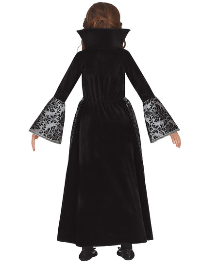 Vue de dos du déguisement de vampire pour fille
