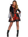 Déguisement de vampire chauve-souris sexy pour femme rouge et noir avec dentelle