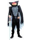 Déguisement de vampire décapité pour enfant noir et gris avec cou ensanglanté