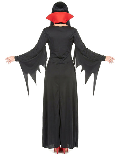 Vampir-Damenkostüm für Halloween rot-schwarz