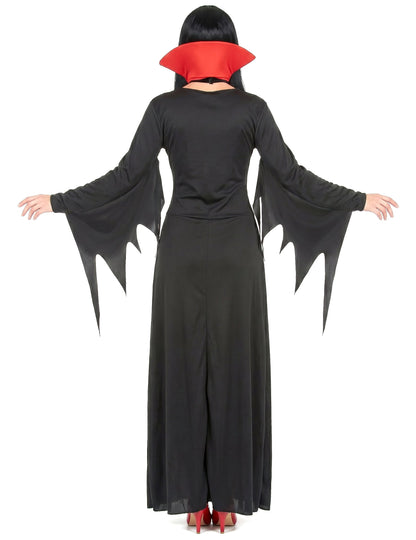 Vampir-Damenkostüm für Halloween rot-schwarz