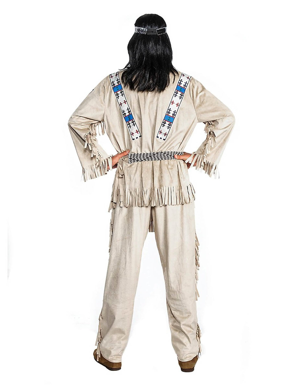 Winnetou™-Indianer-Kostüm für Herren Faschings-Verkleidung beige-blau