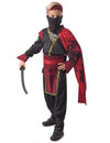 Déguisement ninja dragon rouge pour garçon noir et rouge avec masque et sabre