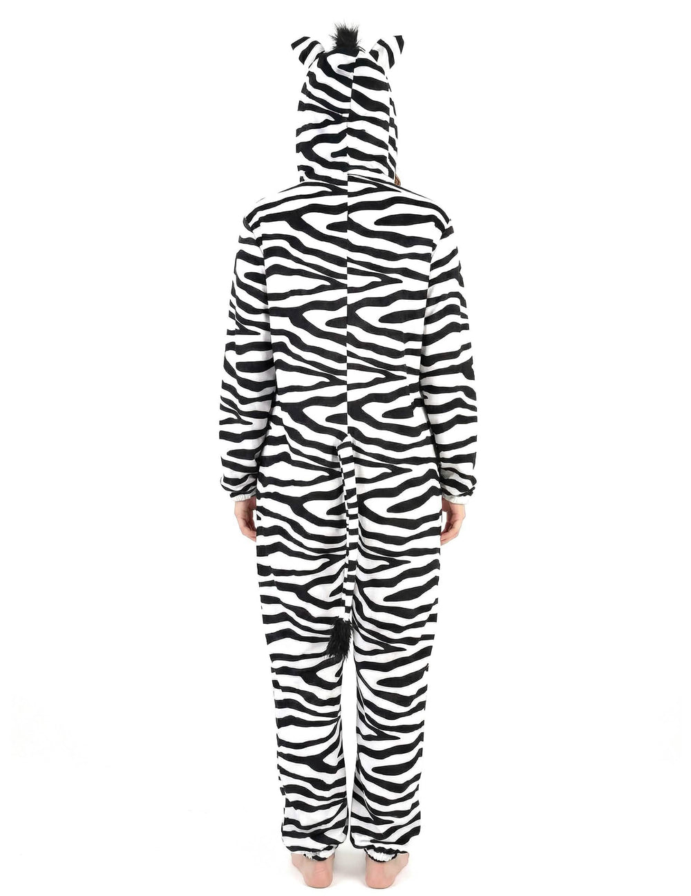 Ansicht von hinten des Zebra-Kostüms für Damen