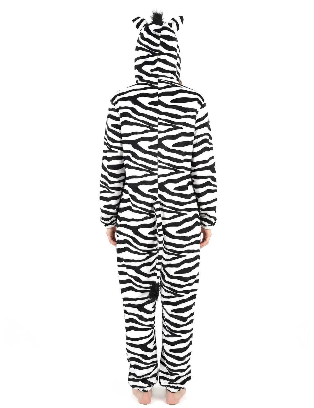 Ansicht von hinten des Zebra-Kostüms für Damen