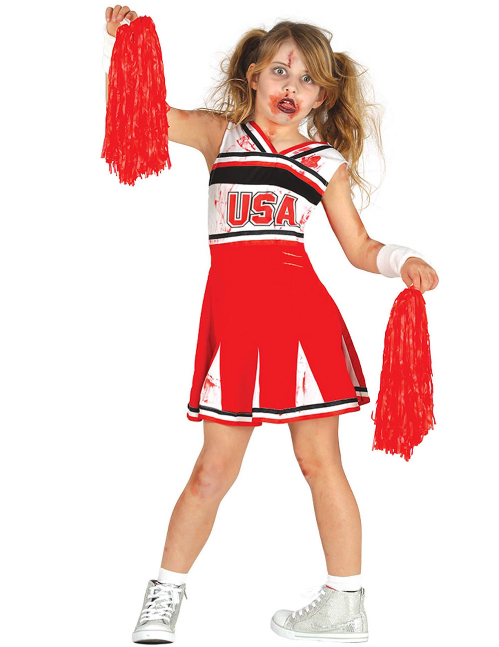 Rückansicht des Zombie-Pom-Pom-Girl-Kostüms für Mädchen
